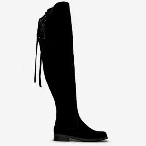 Black Over-The-Knee Flat Boot Size 9